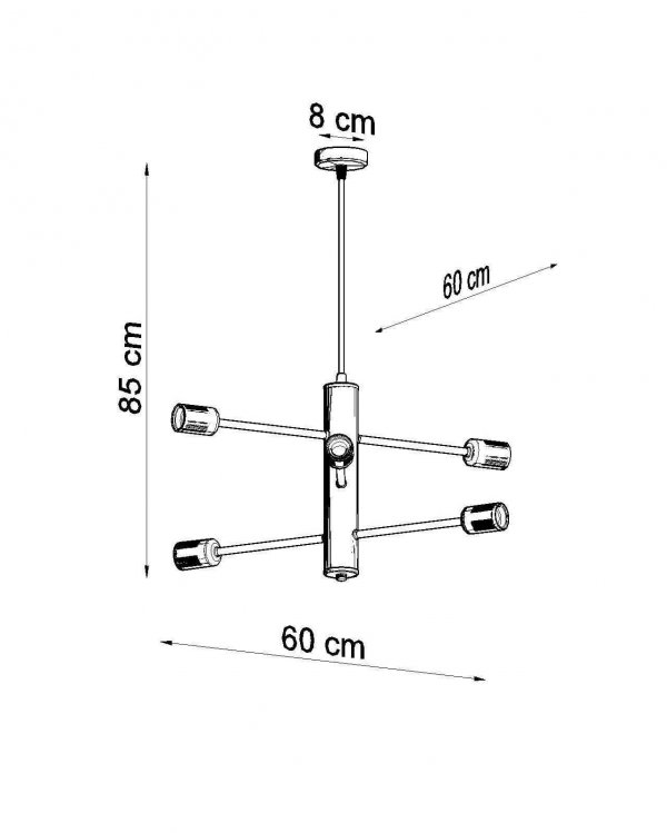 Lampa sufitowa nowoczesny czarny żyrandol TEDY lampa wisząca w stylu nowoczesnym 