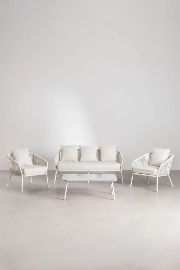 zestaw mebli ogrodowych ariza – sofa, fotel i stolik w komplecie