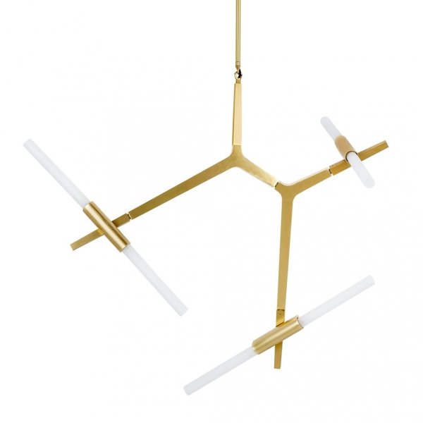 Lampa wisząca sufitowa Kandell 6 złota - aluminium, szkło