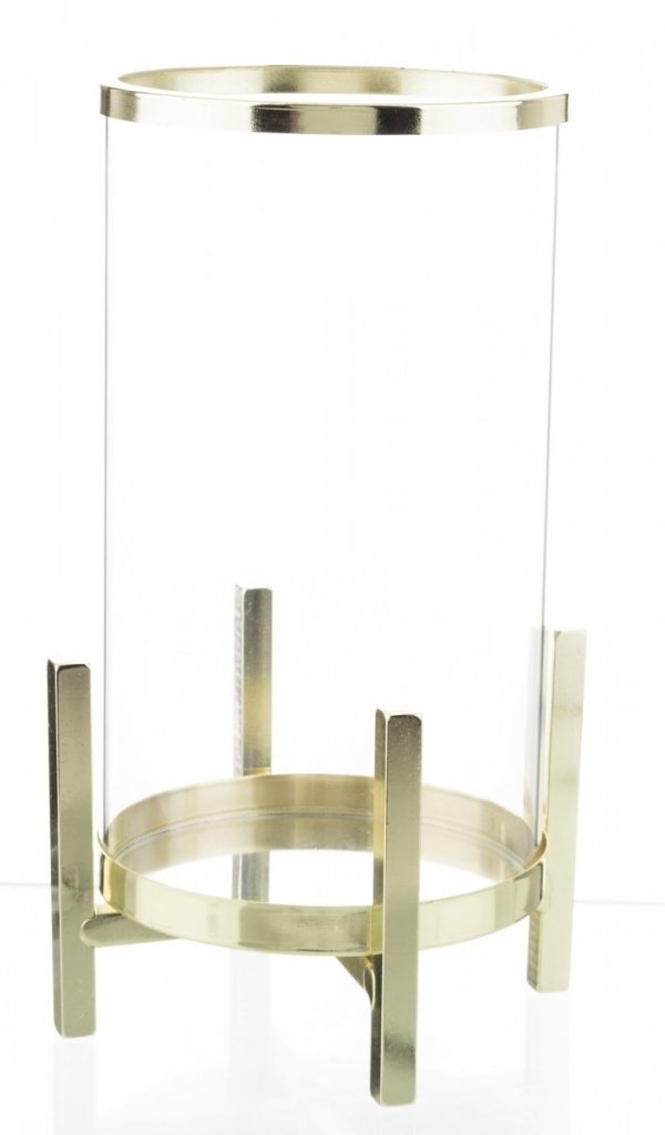 Świecznik dekoracyjny metalowo szklany