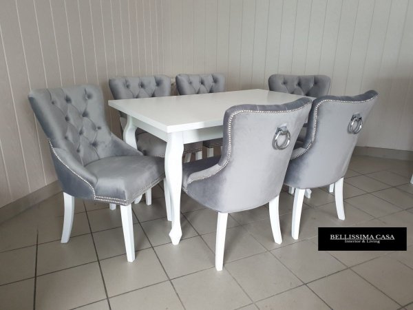 Krzesło tapicerowane z kołatką Barcelona deluxe