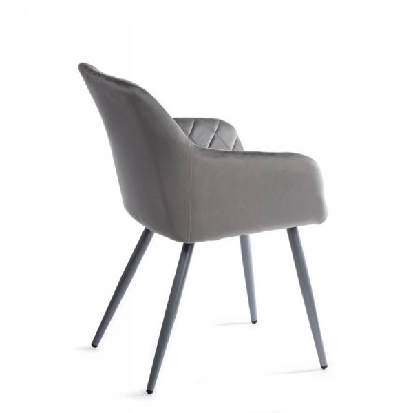 Szare głębokie komfortowe krzesło Ritchie fotel tapicerowany