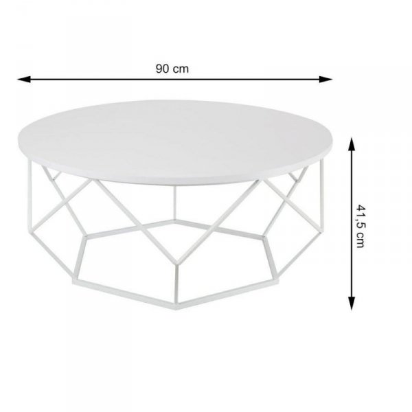 Stolik kawowy Diamond 90 cm biały