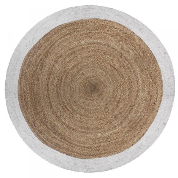 Okrągły dywan z juty brązowy