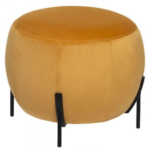 Żółta pufa welurowa Calabaza Velvet