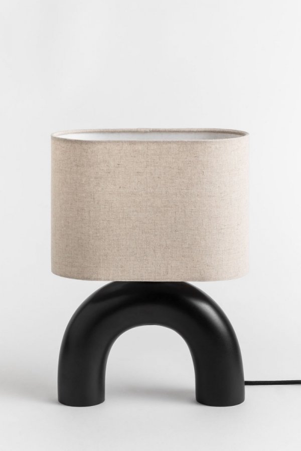 Lampa lampka stojąca na stolik nocny Cadence do salonu czarna
