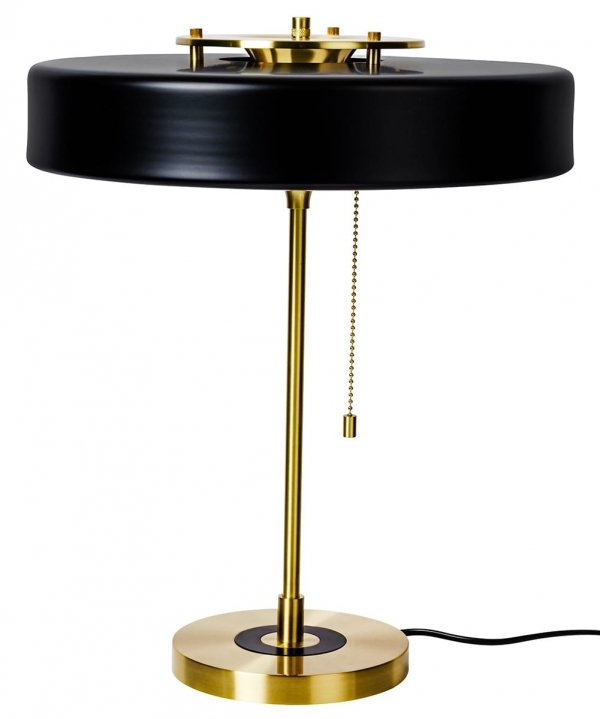 Elegancka lampa biurkowa czarno-złota - aluminium, szkło