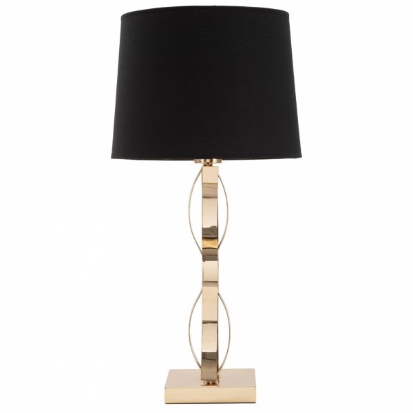 Lampa na stół stolik Cady do salonu z metalu z czarnym abażurem