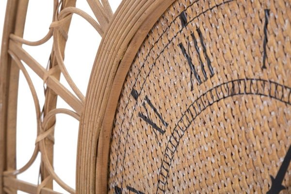 Rattanowy Zegar Ścienny Parma 76 cm Do salonu Boho