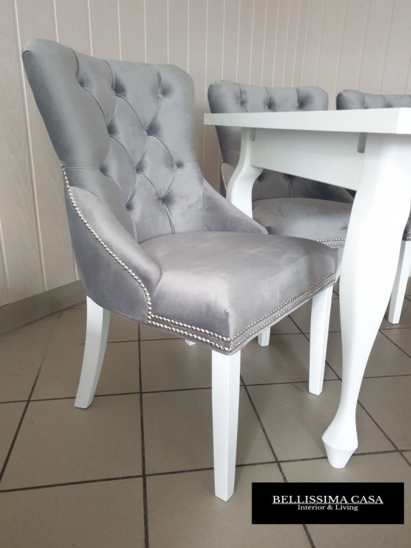 Krzesło tapicerowane z kołatką Barcelona deluxe