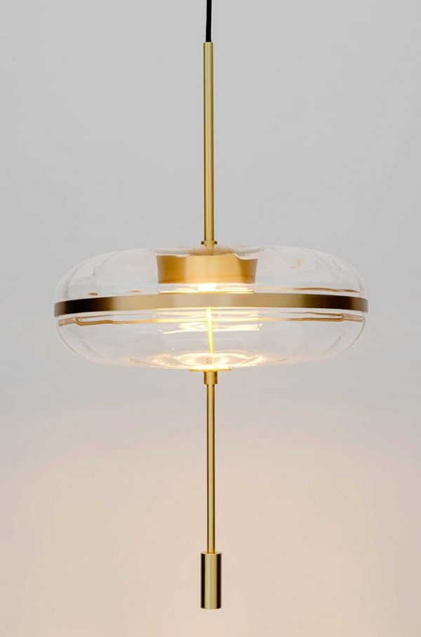Lampa wisząca mosiądz - LED, szkło