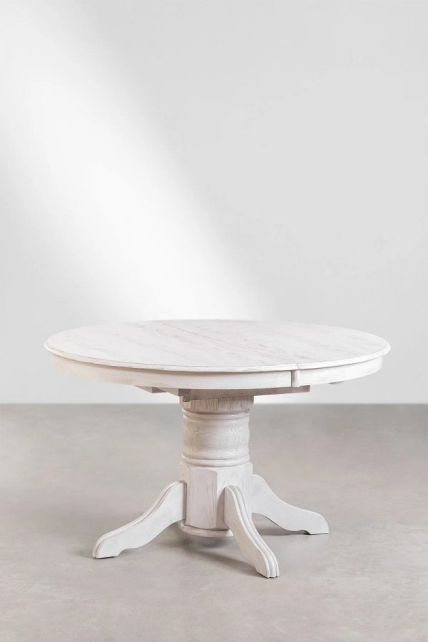 Stół jadalniany Corin rozkładany  do salonu (128-178x120 cm) madera bianca