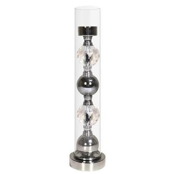 Srebrny świecznik na tealights w kształcie cylindra 38 CM