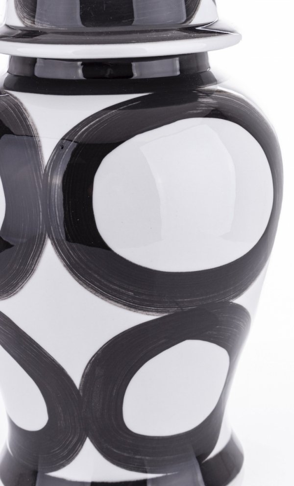 Pojemnik ceramiczny wazon z chińskiej ceramiki biało czarny