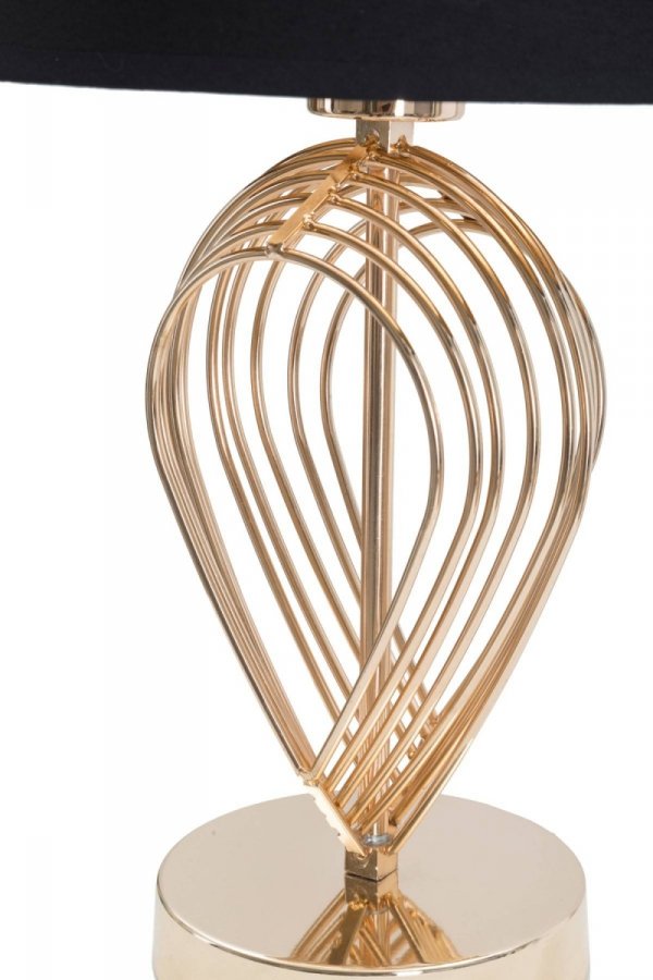 Lampa złota Loly glamour do salonu na stolik kawowy z abażurem