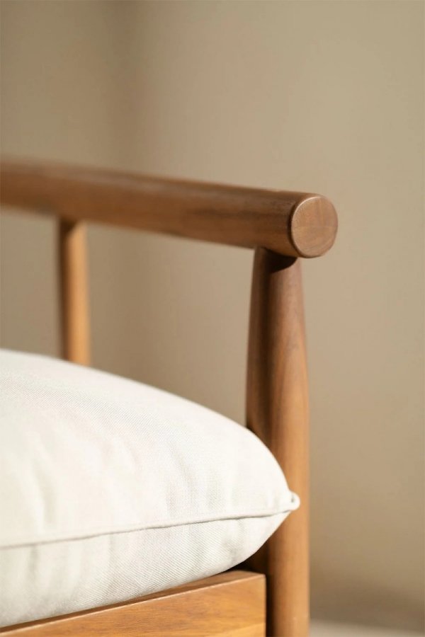 zestaw ogrodowy meble do ogrodu Alvin SKLUM komplet sofa, fotel i stolik z drewna akacjowego