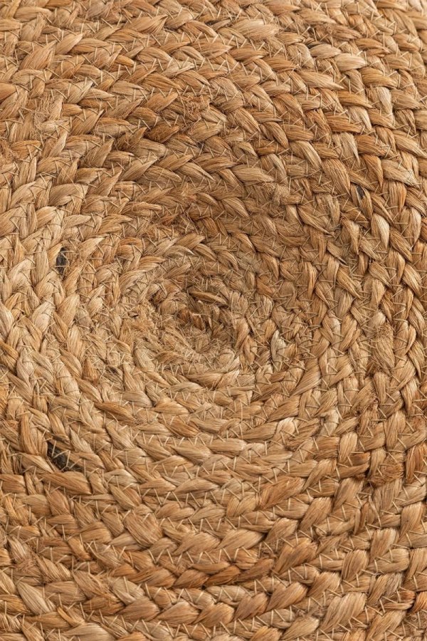 pufa jutowa Peter 60 cm do salonu okrągła w naturanym kolorze