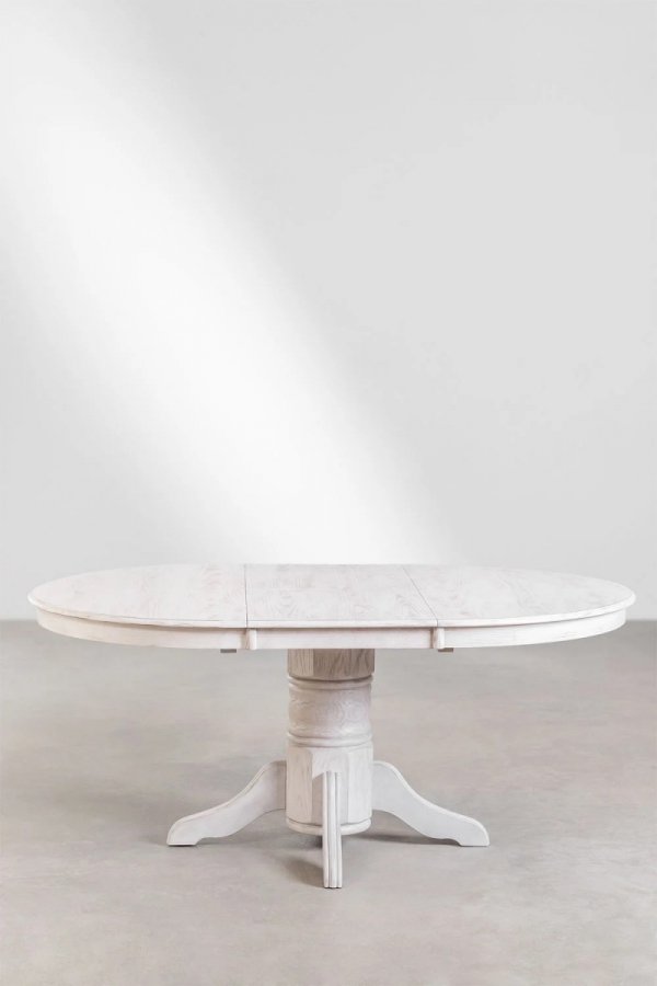 Stół jadalniany Corin rozkładany  do salonu (128-178x120 cm) madera bianca