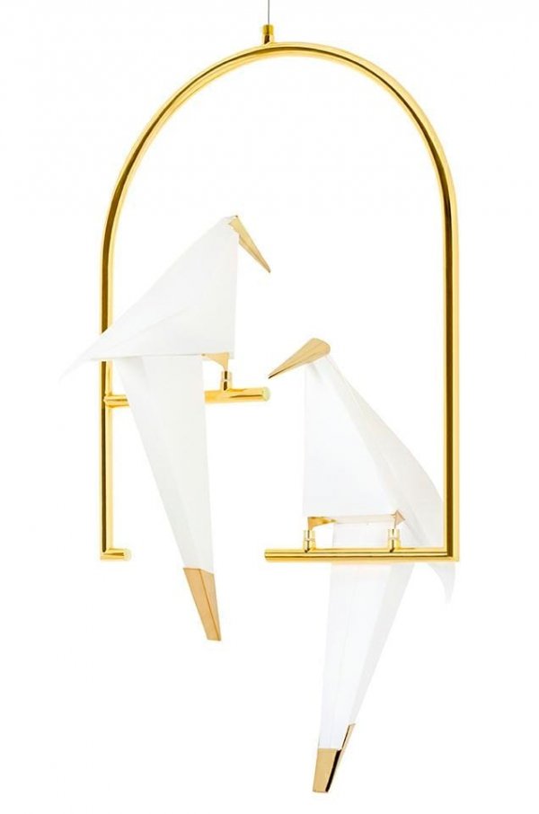 Lampa wisząca Ptaki Na Trapezie złota - LED