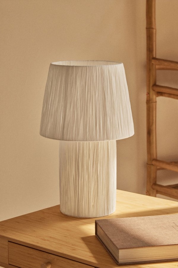 Lampa z papieru Nironalde na stolik nocny biała