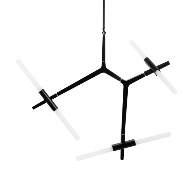 Lampa wisząca sufitowa Kandell 6 czarna - aluminium, szkło