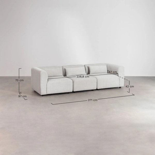 Sofa modułowa 3-osobowa Fogiel w kolorze beżowym do salonu