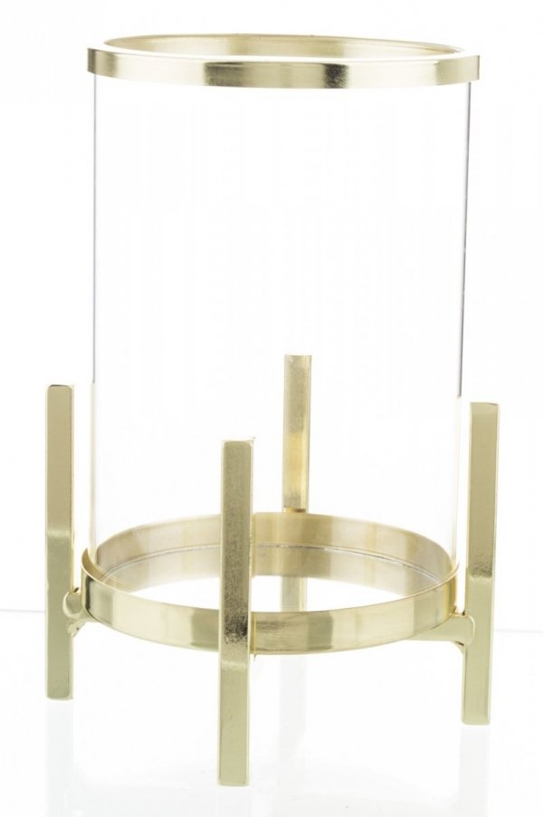 Świecznik dekoracyjny metalowo szklany