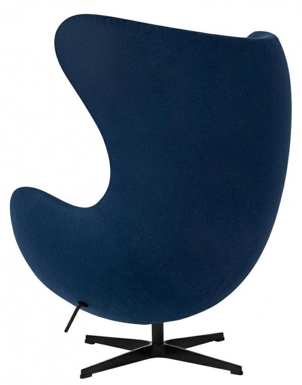 Fotel atlantycki niebieski.26 - wełna, podstawa czarna