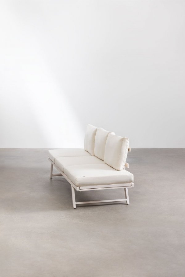 regulowana aluminiowa leżanka tarasowa Chatura z poduszkami z poliestru, nowoczesna sofa ogrodowa na balkon lub taras
