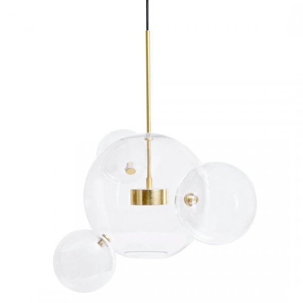 Lampa wisząca złota - 60 LED, aluminium, szkło