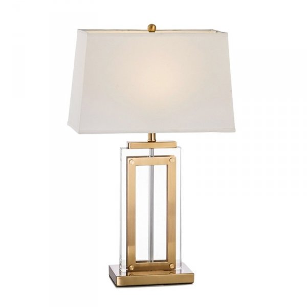 Nowoczesna lampa stołowa Reiko metalowo szklana lampa na stół złota