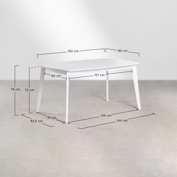 Stół drewniany prostokątny 150x90 cm Elza do jadalni