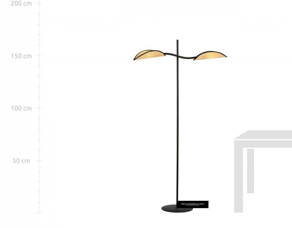Lampa stojąca na podłogę Lotos czarny ratan