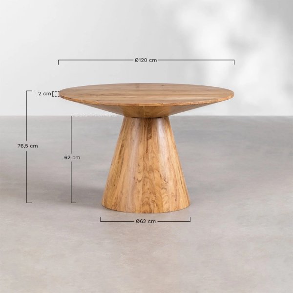 Okrągły stół do jadalni Chase 120 cm akacjowy