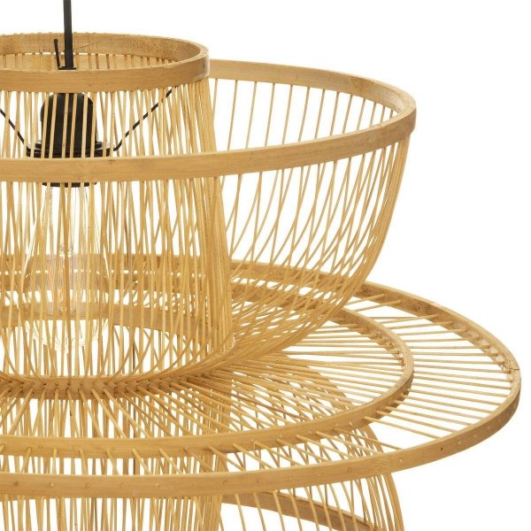 Bambusowa lampa sufitowa wisząca Li do salonu boho