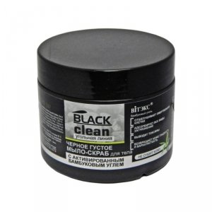 Czarne Gęste Mydło peeling do ciała Black Clean z aktywnym węglem Belita & Vitex 300ml