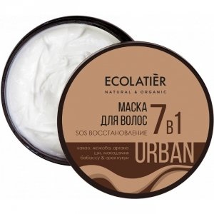 Regenerująca maska SOS do włosów 7w1 Kakao i jojoba, 380 ml, ECOLATIER URBAN