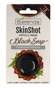 Bielenda Skin Shot Maseczka oczyszczająca na twarz Black Soap  8g
