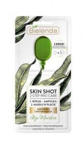 Bielenda Skin Shot 2-Step Pro Care Maska w płacie + ampułka-serum Algi Morskie  1szt