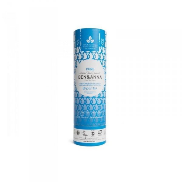 BEN&ANNA Naturalny Dezodorant na bazie Sody PURE BEZZAPACHOWY (sztyft kartonowy) 0% Aluminium 60g