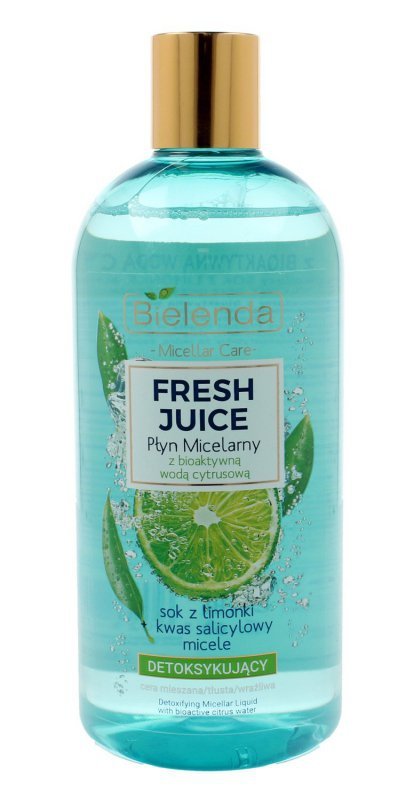 Bielenda Fresh Juice Płyn micelarny detoksykujący z wodą cytrusową Limonka 100ml