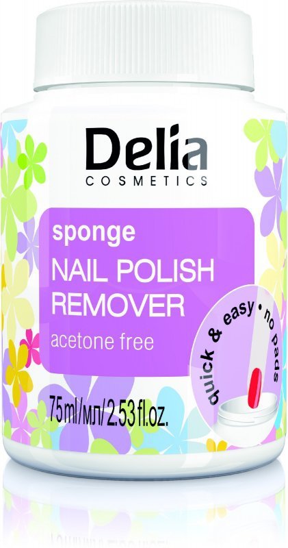Delia Cosmetics Zmywacz do paznokci z gąbką bez acetonu  75ml