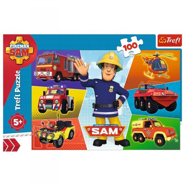 Trefl Puzzle 100 elementów - Pojazdy Strażaka Sama