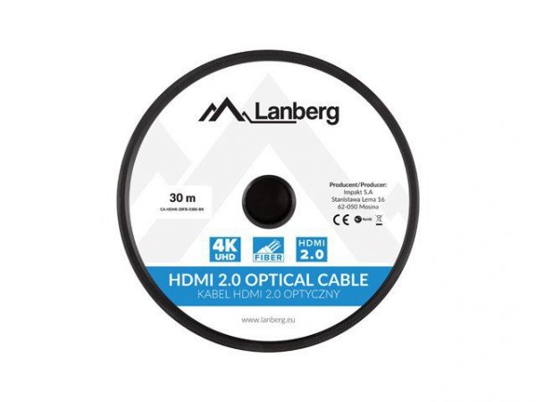 Lanberg Kabel HDMI M/M v2.0 CA-HDMI-20FB-0300-BK 30m czarny