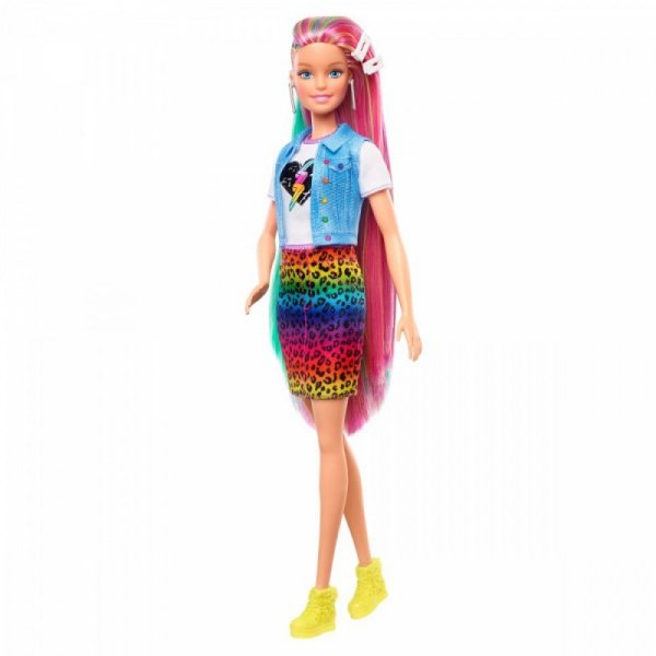 Mattel Lalka Barbie Fryzura Kolorowa panterka