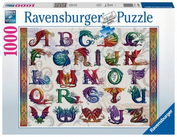 Ravensburger Polska Puzzle 2D 1000 elementów Alfabet smoków