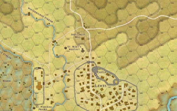 In the Name of Justice: The Battle of Lewes, 1264 canvas map 17&quot; x 22&quot;