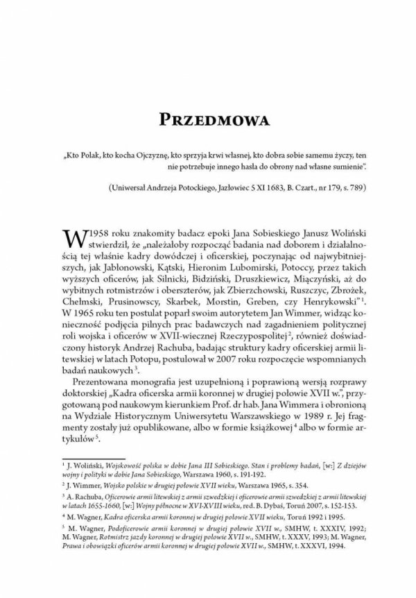 Korpus oficerski wojska polskiego w drugiej połowie XVII wieku