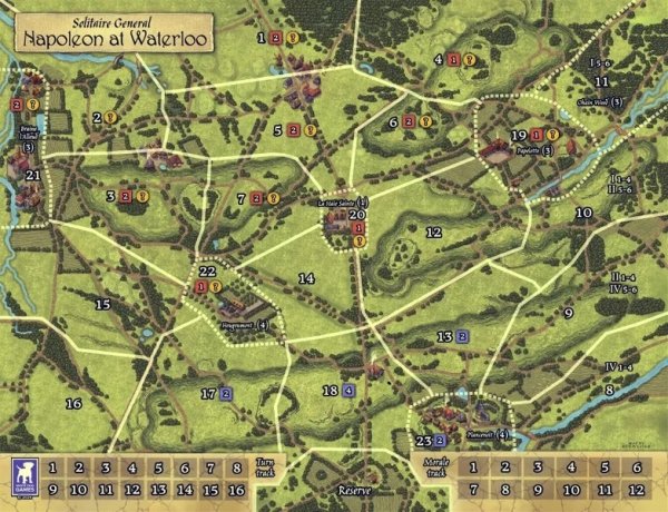 Waterloo Solitaire canvas map 17&quot; x 22&quot;