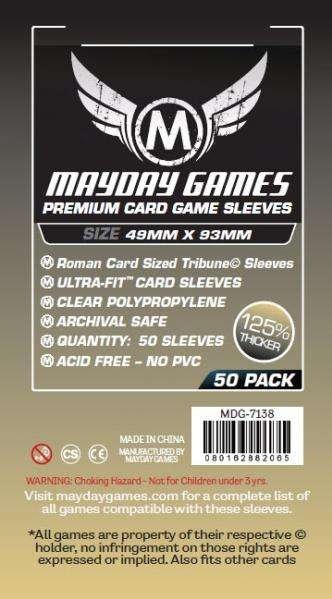 Mayday Premium Sleeves 49x93mm Roman Tribune Sized (50)